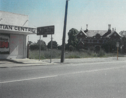 Great Northern Highway looking towards St Bridgid's Church, vacant land was Shell Garage, Now shire offices. 