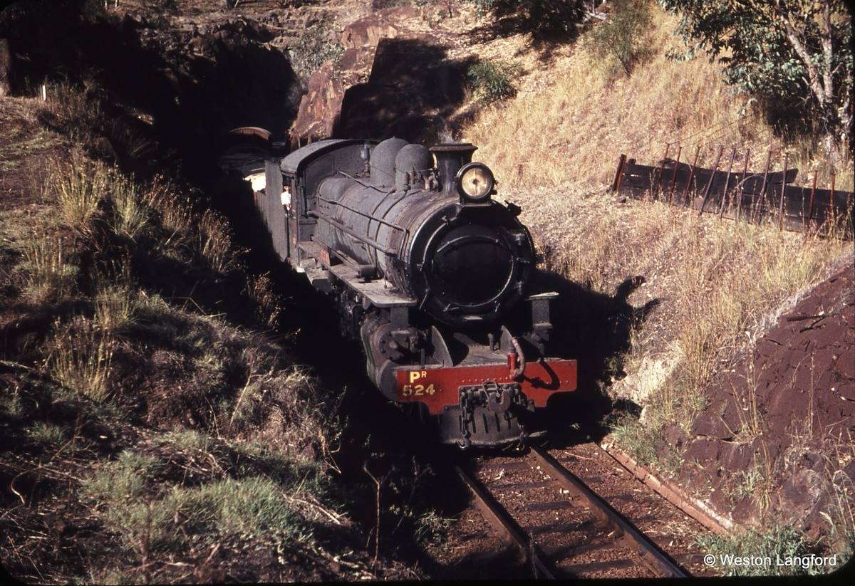 PR 524 Steam Locomotive exiting the Swan View Tunnel.