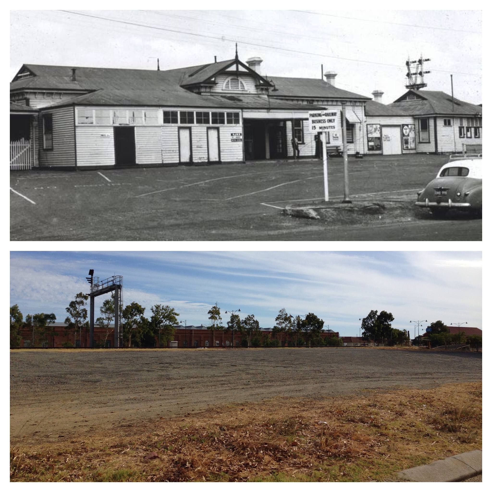 Then &amp; Now - Midland Junction Railway Station - Top Photo Late 50s to Early 60s - Image WAGR &amp; Rail Heritage WA &amp; Bottom Photo taken in 2014